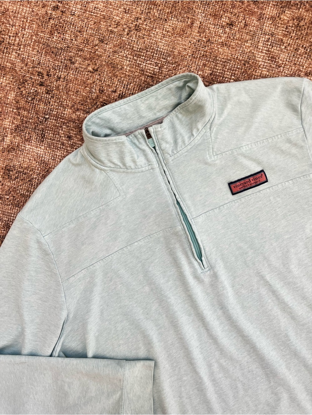 Vineyard Vines Men's Shep Shirt Aqua  Half Zip-Up Pullover Long Sleeve XXL